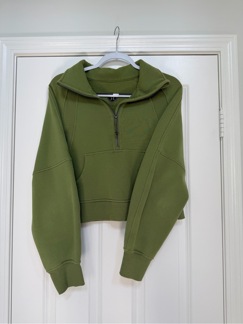 lululemon athletica Olive Green Half-Zip Cropped Pullover